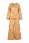 Yellow Satin Patterned Top and Bottom Set Tctaw27Us00047