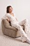 Ekru More Sustainable Çiçekli Kruvaze Viskon Örme Pijama Takımı THMAW27PT00042