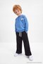 Blue Boy's Oversize Printed Crew Neck Knitted Sweatshirt Tkdaw27Sw00110 - 3