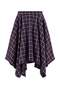 Lacivert Ekoseli Midi Asimetrik Flanel Etek TWOAW27ET00131