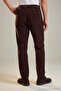 Kahverengi Kadife 100% Pamuk Straight Fit Boru Paça Normal Bel Kışlık Pantolon TMNAW27PL00014 - 4