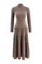 Mink Pleated Maxi Length High Collar Body-Hugging Knitwear Hijab Dress Tctaw27Eb00044 - 5