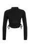 Black Side-Cinchable Zipper Detailed Fitted Knitted Jacket Twoaw27Ce00103 - 3
