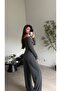 Smoked belted madonna collar suit - 5