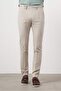 Men's Beige Polyviscon Trend Pleated Slim Fit Sports Trousers
