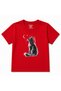 Moonlit Gaze Cat & Crescent Graphic Kids T-Shirt