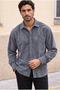 Corduroy Men's Velvet Shirt - Smoked - 6