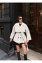 Women's Oversized Trench Coat Waist Tie Stone Color Outerwear - 5