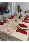 New Year Themed Ecru Red Runner Christmas (Napkins Not Included) - 7