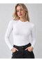 Women's White 95% Cotton Crew Neck Sweatproof Breathable Long Sleeve Bodysuit