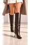 Stylish Women's Thin Heeled Boots with Trouser Leg Model Design - 6