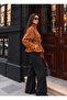 Women's Stand Collar Suede Look Belted Short Jacket - 3