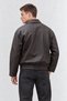 Oversized Loose Fit Plain Men's Leather Jacket - 4