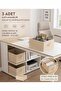 3 Pieces Cream Fabric Foldable Closet Organizer Box 45X30X20 cm |   Clothing and Garment Organizer Storage Box - 5