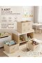 3 Pieces Cream Fabric Foldable Closet Organizer Box 45X30X20 cm |   Clothing and Garment Organizer Storage Box - 4