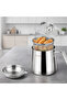 Frying Pot 2 Liters |   Stainless Steel French Fry & Vegetable Boiling Set with Strainer Attachment, 4-Piece Set - 2