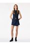 Cotton Comfortable Fit Pocketed Denim Shorts Skirt