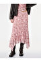 Slim Fit Asymmetrical Cut Floral Regular Waist Midi Lace Skirt - 2