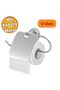 Chrome Metal Sturdy Apparatus Screw Sink Bathroom WC Cloth Towel Fork Hanger Toilet Paper Holder Set of 3 - 4