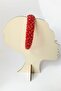 Women's Red Hand Embroidered Cross Crystal Stone Velvet Crown - 2