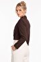 Bitter Brown Women's Regular Fit Double Breasted Woven Crop Blazer Jacket - Stylish & Sporty - 6