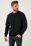Slim Fit Crew Neck Cotton Pullover Men's Sweatshirt 456201 - 3