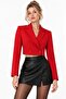 Red Women's Regular Fit Double Breasted Woven Crop Blazer Jacket - Stylish & Sporty