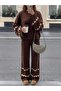 Winter Knitwear Double Set Casual Sweater ↬   Pants→ Hearted Knitwear Set - 2