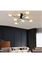 Modern 6-Light Metal Ceiling Light with Remote Control, White, E27 Sockets