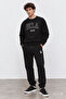 Sandhill Black Crew Neck Embroidered Loose Fit Men's Sweatshirt - 2