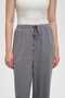 Wide Plain Long Pants with Tie - 6