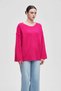 Women's Plain Wide-Sleeve Pocketed Pullover - 7