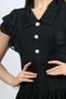 فستان ميدي سادة بقصة حرف A وأكمام مكشكشة - 2
