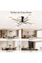 Modern 6-Light Metal Ceiling Light with Remote Control, White, E27 Sockets - 7