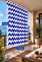 Balcony Curtain Enxboy Optional Balcony Curtain "With Eyelets" Blue Zigzag Ty901-2 - 6