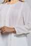 بلوزة نسائية سادة مخططة وأكمام طويلة - 3