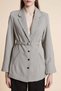 Solid Blazer with Waist Belt - 5