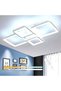 White 4-Light Square LED Ceiling Light with Remote Control, Dimmable - 4