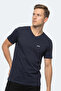 Rivaldo in Men's V-Neck Navy Blue T-Shirt - 4