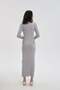 Gray Plain Midi Slit Dress - 6