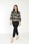 Women's Cotton Plaid Lumberjack Shirt and Knitted Trousers Bottom - Top Set / Black - Khaki 22026 - 6