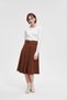 Solid Midi Skirt with Waist Belt - 6