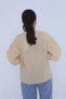 Women's Solid Open-Back Puff Sleeve Blouse - 6