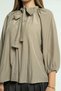 Women's Solid Tie-Neck Blouse - 2