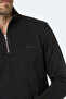 Kivo I Men's Black Sweatshirt with Stand Collar and Zipper - 2