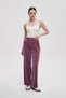 Solid Velvet Long Pants with Drawstring - 5