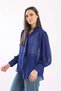 Solid Sheer Tie-Neck Long-Sleeve Top - 2