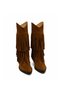 Genuine Suede Tasseled Western Heeled Boots E13 Suede Sigaro - 2