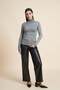 Long Solid Blouse with High Neck - 7