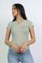 Solid Fitted Short-Sleeve Top